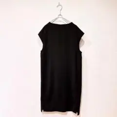 ナノユニバース ノースリーブスリットロングワンピース ブラック F