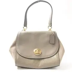 5B648/コーチ/ハンドバッグ/レザー/ゴールド金具/グレージュ/ミニバッグ