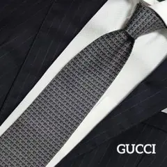 【ほぼ未使用】GUCCIGG柄 ネクタイ ダークネイビーベース