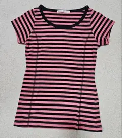 ROSE FANFAN ストライプ半袖Tシャツ