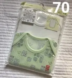 新品 ユニクロ 長袖ボディースーツ 70サイズ みどり