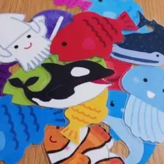 【ラミネートあり】　かわいいお魚15枚セット