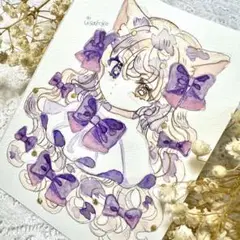 オリジナル手描きイラスト(透明水彩原画)アナログイラスト 創作