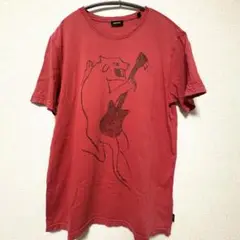 DIESEL ディーゼル　Tシャツ　半袖　レッド くま　ベアー　ロック