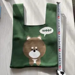 犬キャラクター 緑 トートバッグ