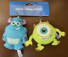 ディズニー　モンスターズ・インク　ぬいぐるみバッジセット　　サリー・マイク