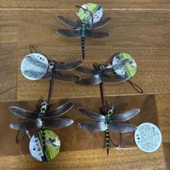 トンボのミニチュアストラップ ５個セット 生物図鑑キッズシリーズリアルトンボ