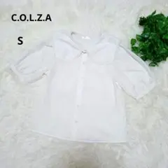 C.O.L.Z.A ハニーズ 大きな襟 五分袖シャツ ブラウス 白 Sサイズ