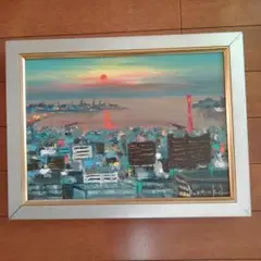 西岡清史　御堂筋にて　大阪　油彩　油絵　額なし 西岡清史 御堂筋にて 大阪 油彩 油絵 額なし - メルカリ