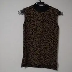 レディース トップス ノースリーブ Mサイズ ヒョウ柄