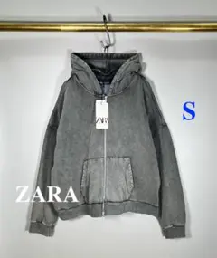 ★新品/ドイツ輸入品/ZARA/ウォッシュ加工ZIPフーディ/Mサイズ★ ZARA ウォッシュ加工フーディ - メルカリ