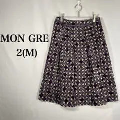 MON GRE モングレ 円形模様スカート 2(M) 紫 パープル