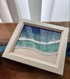 レジンアート　海　枠付き　25×22cm No.182