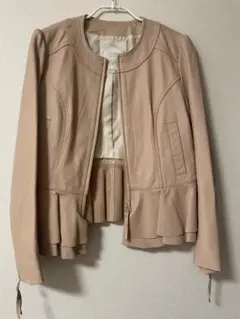 チェスティ レザージャケット ピンクベージュ