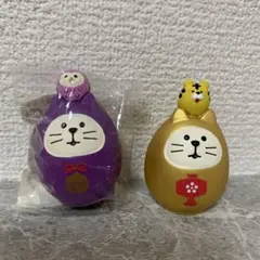 デコレ　コンコンブル 開運カラー福猫だるま　紫　金