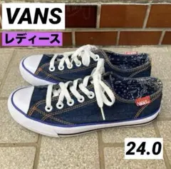 VANS バンズ スニーカー デニム ペイズリー 24.0cm