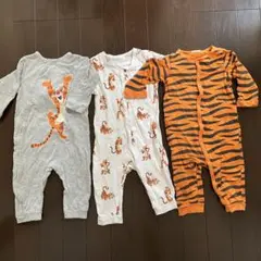 H&M ティガー柄ロンパース 3点セット 4-6M