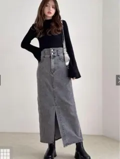 grl フロントスリットデニムスカート