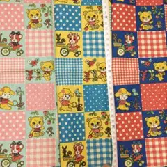 シーチング 動物 レトロ パネル 約33cm×33cm 3枚セット