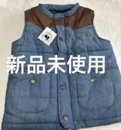 【美品】ダウンベスト ブルー×ブラウン 新品未使用
