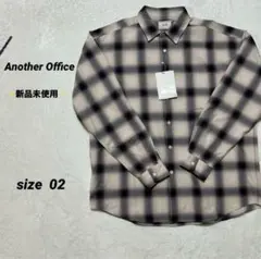 【新品未使用】Another Office☆チェックシャツ☆02☆白