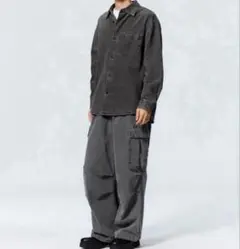 GU デニムスーパーワイドカーゴパンツ XS