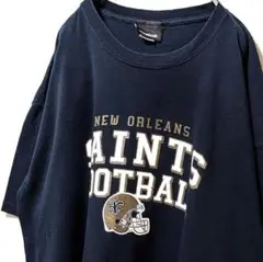 リーボック ニューオーリンズセインツ ロゴ Tシャツ ブラック 黒 L 古着