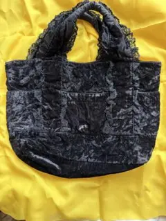 ピーチジョン　黒いベルベット　トートバッグ