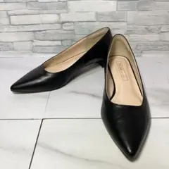 美品 ピシェアバハウス 最高パンプス 3cmヒール 防滑 本革 黒 23.5