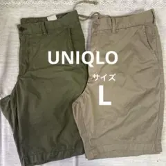 【値下げ】UNIQLOユニクロ　ショートパンツ　ハーフパンツ　ベージュ　カーキL