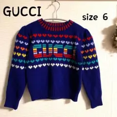 GUCCI♡グッチ♡チルドレン♡カシミア+ウールハートロゴニット♡男女兼用