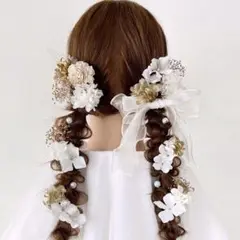 成人式 結婚式 卒業式 髪飾り 前撮り ヘアアクセサリー ツインテール -196