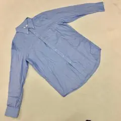 UNIQLO 長袖シャツ 無地 ボタンダウン コットン XL シンプル ブルー