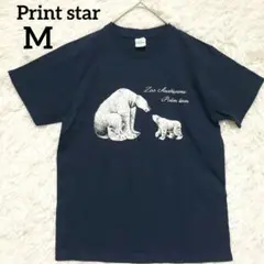 Print star プリントスター メンズ ベアプリントTシャツ 綿100 M