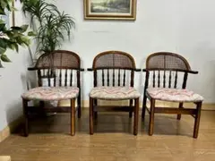 管367☆カリモク家具☆オールドカリモク☆ダイニングチェアー☆3脚セット