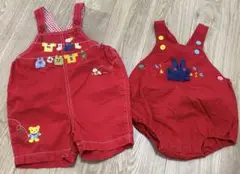ミキハウス　だるまオール　オーバーオール　2枚セット
