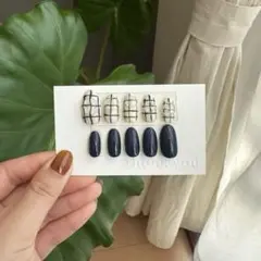 【 no.1 】 ニュアンスチェック 〜ネイビーラテ〜