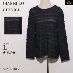 ★美品★ ジャンニロジュディチェ トップス セーター 長袖 ボーダー柄 立体編み