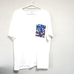 フラワープリントポケット Tシャツ LL