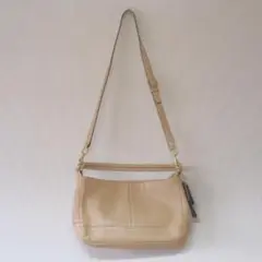 COACH コーチ ショルダーバッグ ロゴ F24035 レザー　ベージュ