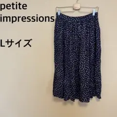 petite impressions/スカート/黒/ブラック/紫/パープル/柄