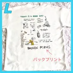 ホワイトTシャツLサイズ後ろ柄あり