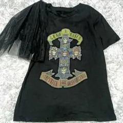 【希少品】ミカーレミカーレ　シアーフリル　ガンズ　バンドTシャツ　ダメージ加工