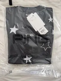 【PING APPAREL】クルーネックニット　ブラック　長袖ニット　星柄