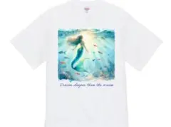 オープンエンド ヘヴィーウェイト Tシャツ マーメイド　海　カラフル