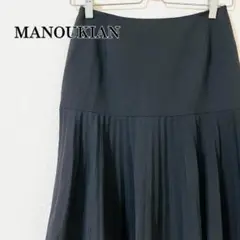 MANOUKIAN ひざ丈 プリーツスカート 黒 スロベニア製 サイズ36