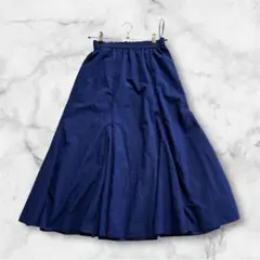 UNIQLO✩ネイビー ブルー フレア マーメイド ロングスカート M