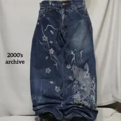 2000's archive paint design denim pants