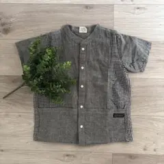 F.O.KIDS 綿麻半袖シャツ 120サイズ グレー☆