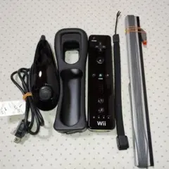 wiiリモコン　黒　フルセット　センサーバー付き